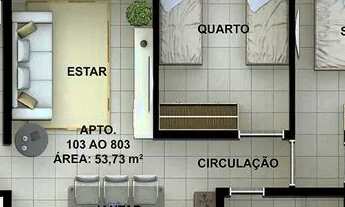 Imagem 4: Apartamento para venda possui 57 metros quadrados com 2 quartos