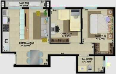 Imagem 7: Guará Village, AP. 02 Quartos, 52m², Pronto pra morar, Guará II