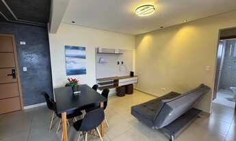 Imagem 6: Frente mar mobiliado com sacada gourmet fechada com vidro, lazer completo e recém entregue