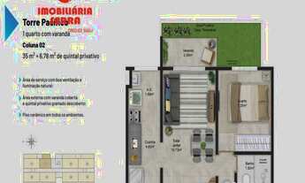 Imagem 7: Apartamento com varanda em Morada de Laranjeiras na planta