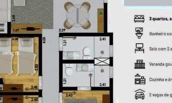 Imagem 5: Apartamento 3 Quartos para Venda em Juiz de Fora, Santa Catarina, 3 dormitórios, 1 suíte