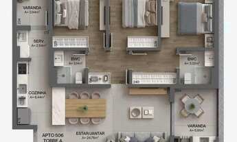 Imagem 4: Apartamento 2 Dormitórios para venda em Florianópolis - SC