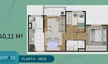 Imagem 4: Plano Sppace 2 Dorm 40/41m2 c/sacada e c/vaga