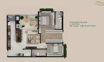 Imagem 3: Apartamento com 2 dormitórios à venda, 98 m² por R$ 1.304.600,00 - Alto da Glória - Curiti