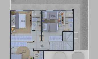 Imagem 2: Sobrado para Venda em Aparecida de Goiânia, Chácaras São Pedro, 3 dormitórios, 3 suítes, 2