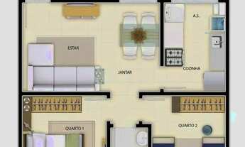 Imagem 2: Apartamentos para venda na Virgem Santa, Macaé/RJ, 02 Quartos, 1 Vaga, Armário, Cond. Tota