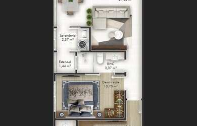 Imagem 4: APARTAMENTO COM 1 SUÍTE + 1 DEMI-SUÍTE NO BAIRRO SANTA RITA