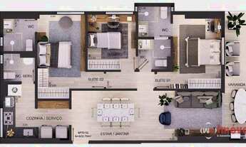 Imagem 4: Apartamento com 3 dormitórios à venda, 94 m² por R$ 632.811,00 - Altiplano Cabo Branco - J