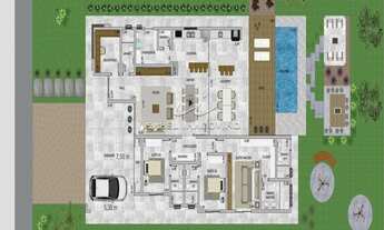 Imagem 4: Casa alto padrão térrea, em Construção, com 3 suítes e Escritório, Condomínio Campo de Tos