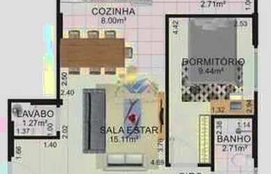 Imagem 4: Apartamento à venda, 55 m² por R$ 280.000,00 - Guilhermina - Praia Grande/SP