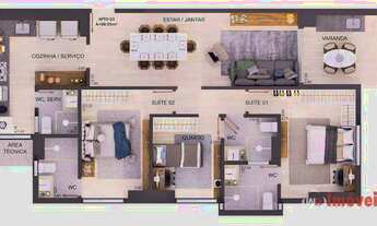 Imagem 6: Apartamento com 3 dormitórios à venda, 102 m² por R$ 687.576,00 - Altiplano Cabo Branco