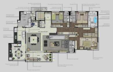 Imagem 3: Apartamento com 4 dormitórios à venda, 257 m² por R$ 4.715.496,79 - Batel - Curitiba/PR