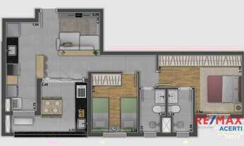 Imagem 5: Apartamento com 2 quartos, sendo 1 suíte, à venda, 68 m² por R$ 435.241 - Jardim Sul - Ube