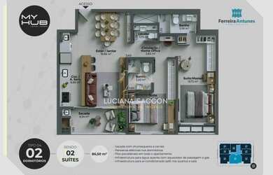 Imagem 2: Apartamento com 2 suítes à venda no bairro Coqueiros - Florianópolis/SC