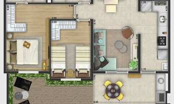 Imagem 2: Apartamento para venda tem 77 metros quadrados com 2 quartos em Morumbi - Paulínia - SP