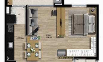 Imagem 4: Apartamento com 1 dormitório à venda, 44 m² por R$ 405.100,00 - Biarritz Planeta - Sorocab