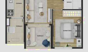 Imagem 5: Apartamento para venda possui 66 metros quadrados com 3 quartos em Vila Dom Pedro I - São