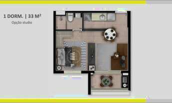 Imagem 6: Apartamento na planta Vision colinas 1 dormitorios 1 suite 33 m2