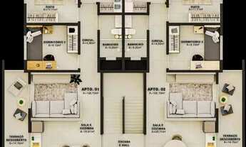 Imagem 3: Apartamento 200 metros Praia, com 3 dormitórios à venda, 90 m² por R$ 539.295 - Bairro São