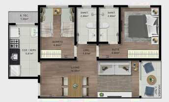 Imagem 7: Excelente Apartamento - Lançamento em Vila Canaria - Top Club 2/4 com 1 Suite - 53m² - Inf