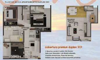 Imagem 6: Apartamento com 02 quartos e Cobertura duplex com 04 quartos, prédio com elevador, no Alti