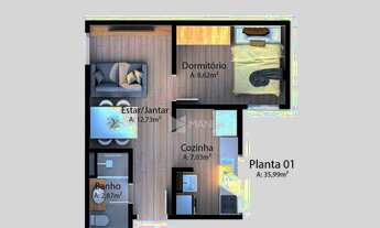 Imagem 4: Apartamento com 1 dormitório à venda, 35 m² por R$ 120.000,00 - Sumaré - Alvorada/RS