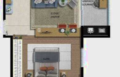 Imagem 3: Apartamento com 1 dormitório à venda, 44 m² por R$ 405.100,00 - Biarritz Planeta - Sorocab