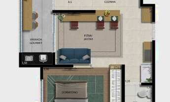 Imagem 2: Apartamento com 1 dormitório à venda, 44 m² por R$ 405.100,00 - Biarritz Planeta - Sorocab