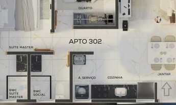 Imagem 7: Apartamentos de 02 e cobertura duplex com 03 quartos, no Altiplano/Cabo Branco