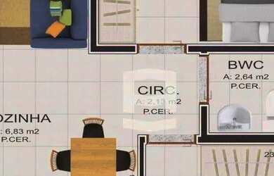 Imagem 2: Apartamento com 2 dormitórios à venda, 42 m² por R$ 161.800,00 - Núcleo Habitacional Adria