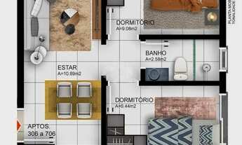 Imagem 2: Apartamento de 2 quartos com vaga de garagem em construção no bairro Camobi Santa Maria