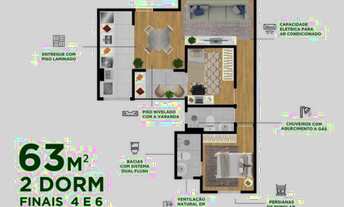 Imagem 2: Vendo apto. na planta-Urbanova: qualquer unidade de 2 dormitórios por 299 mil Piso e regis