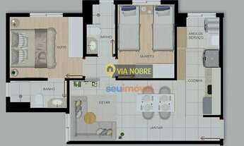 Imagem 4: Apartamento com 2 dormitórios à venda, 50 m² por R$ 295.257,73 - Havaí - Belo Horizonte/MG