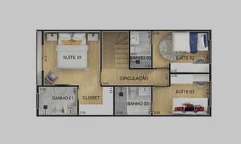 Imagem 7: Casa de condomínio sobrado para venda tem 105 metros quadrados com 3 quartos