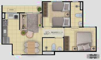 Imagem 2: Apartamento em Samambaia 2 Quartos sendo 1 Suíte com Garagem Financiado na Planta
