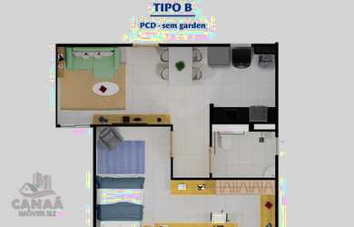 Imagem 5: Vende-se Aptos no Condomínio Jardim de Évora - 02 Quartos - Cozinha - Nascente - Ventilado