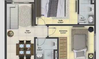 Imagem 5: Apartamento com 2 dormitórios à venda, 54 m² por R$ 348.100,00 - Guilhermina - Praia Grand