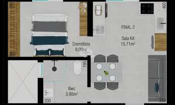Imagem 4: Apartamento com 1 quarto/dormitório no bairro Jardim Janaína, em Biguaçu- SC