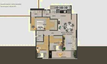 Imagem: 3 quartos sendo 1 suite com 82m² no Rosarinho