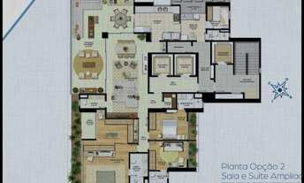 Imagem 5: Apartamento com 4 suítes e 4 vagas de garagem entre 252m² - Mirat Martins de Sá