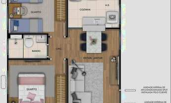 Imagem 6: Apartamento para venda com 41 metros quadrados com 2 quartos em Jardim Maranguape - Paulis
