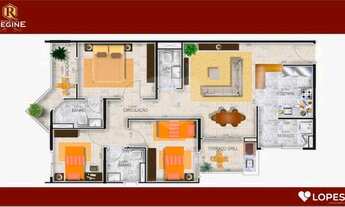Imagem 3: Apartamento 03 dormitórios, 01 suíte, 02 banheiros, 01 lavabo, 02 vagas de garagem