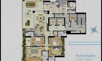 Imagem 4: Apartamento com 4 suítes e 4 vagas de garagem entre 252m² - Mirat Martins de Sá