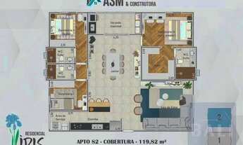 Imagem 3: Cobertura com 3 quartos à venda, 119 m² por R$ 545.181 - Granja Daniel - Taubaté/SP- Resid