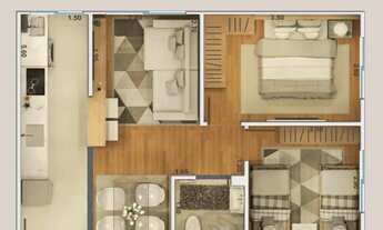 Imagem 2: Apartamento mobiliado no Condomínio Terra de Santa Cruz - Sarandi Pr