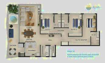 Imagem 4: Apartamento com 3 dormitórios à venda por R$ 2.900.000,00 - Centro - Guaratuba/PR