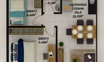 Imagem 4: Casa com 2 dormitórios à venda, 53 m² por R$ 230.000,00 - Jardim Esmeralda - Campo Largo/P