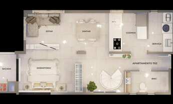 Imagem 4: Cobertura para Venda em Curitiba, hauer, 1 dormitório, 1 banheiro, 1 vaga