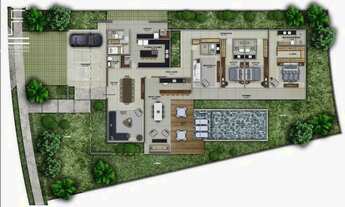 Imagem 2: Casa de alto padrão em construção com 4 suítes sendo 1 máster - Condomínio Laguna