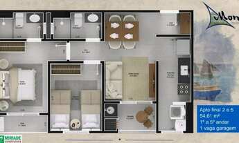 Imagem 4: Apartamento para venda com 54 metros quadrados com 2 quartos em Silop - Ubatuba - SP